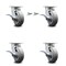 Service Caster 6 Inch Kingpinless Thermoplastic Rubber Wheel Caster Brakes 2 Swivel Locks, 4PK SCC-KP30S620-TPRRF-SLB-BSL-2-SLB-2 - alternate 1